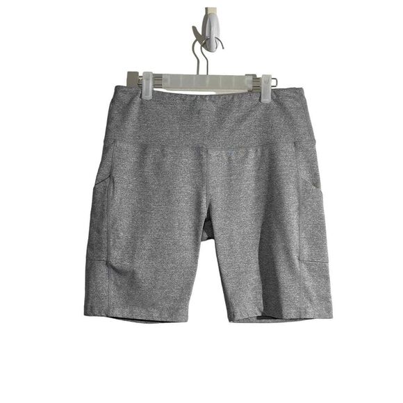 Firm Abs Pants - Firm Abs High Waisted Gray Power Gym‎ Shorts Double Side Pockets Women's Size XL